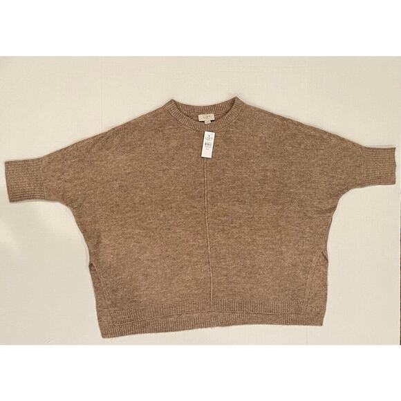 LOFT Brown Oversized Textured Dolman Pullover Sweater M NWT Soft - Picture 1 of 5